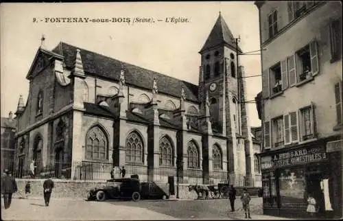 Ak Fontenay sous Bois Val de Marne, Vue de l'Église