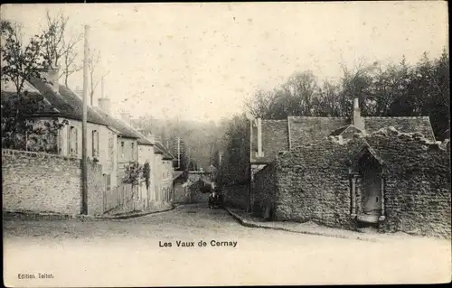 Ak Les Vaux de Cernay Yvelines, Un Rue