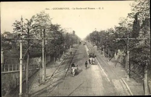 Ak Courbevoie Hauts de Seine, Le Boulevard Bineau