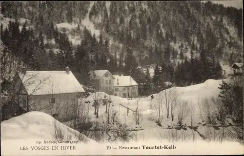 Ak Territoire de Belfort, Les Vosges en Hiver, Restaurant Tourtet Kolb