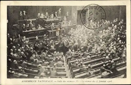 Ak Paris VII. Arrondissement, Assemblée Nationale, Salle des séances, La séance du 17 Janvier 1906