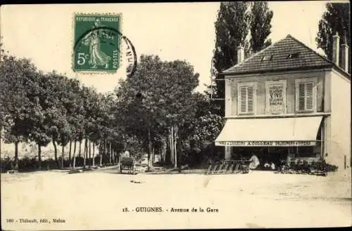 Ak Guignes Rabutin Seine et Marne, Avenue de la Gare