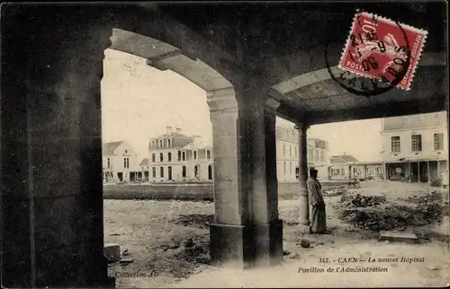 Ak Caen Calvados, Le nouvel Hôpital, Pavillon de l'Administration