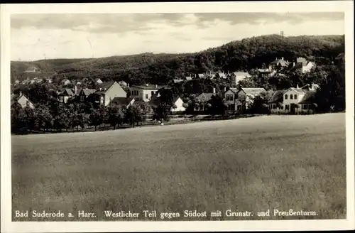 Ak Bad Suderode Quedlinburg im Harz, Grunstraße, Preußenturm