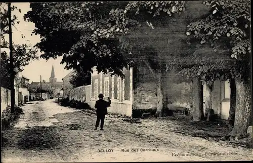 Ak Belloy Val d'Oise, Rue des Carreaux