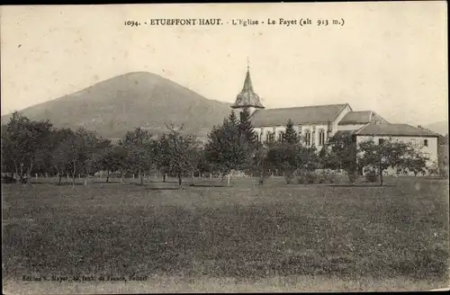 Ak Etueffont Haut Territoire de Belfort, L'Eglise, Le Fayet