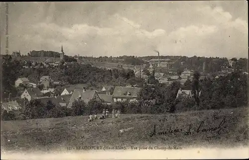 Ak Beaucourt Territoire de Belfort, vue prise Champ de Mars