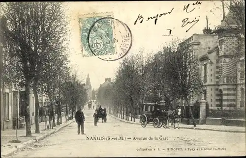 Ak Nangis Seine et Marne, Avenue de la Gare