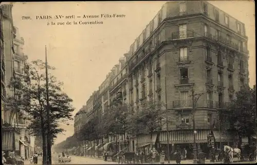 Ak Paris XV., Avenue Felix Faure a la rue de la Convention