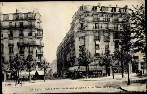 Ak Paris XV., Boulevard Lefevre a la Rue Olivier de Serres