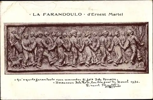Künstler Ak Martel, Ernest, La Farandoulo, Relief, tanzende Personen