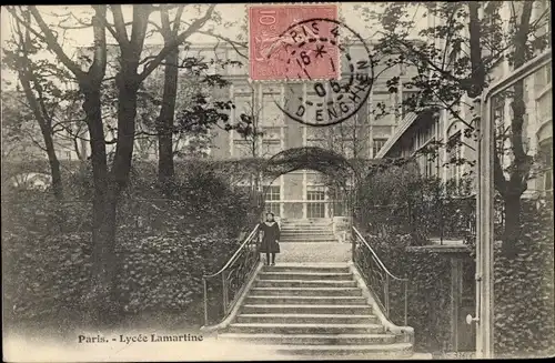 Ak Paris IX., Lycée Lamartine, Mädchen, Treppe