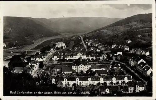 Ak Bad Karlshafen an der Oberweser Hessen, Blick von der Jusliushöhe