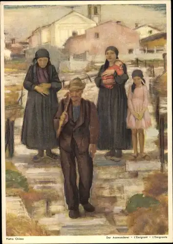 Künstler Ak Chiesa, Pietro, Der Auswanderer, Schweizer Bundesfeier 1946