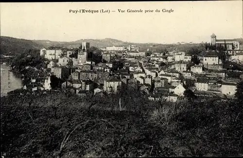 Ak Puy l'Eveque Lot, Vue générale, Cingle