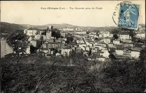 Ak Puy l'Eveque Lot, Vue générale, Cingle