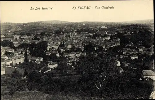 Ak Figeac Lot, Vue générale