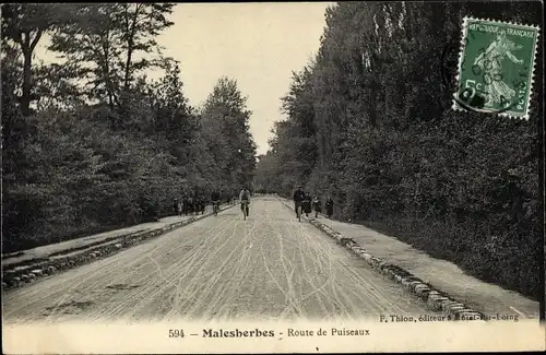 Ak Malesherbes Loiret, Route de Puiseaux