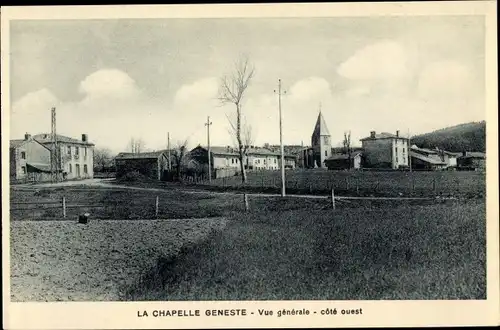 Ak La Chapelle Geneste Haute Loire, Vue générale, cote ouest