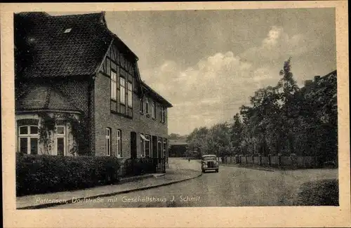 Ak Pattensen Niedersachsen, Dorfstraße mit Geschäftshaus J. Schmitt
