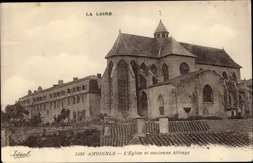 Ak Ambierle Loire, Eglise et ancienne Abbaye