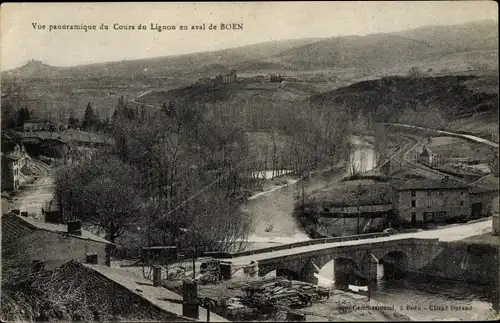 Ak Boen Loire, Vue panoramique du Cours du Lignon en aval
