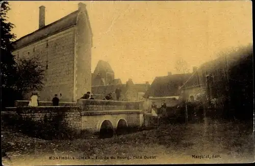 Ak Monthou Loir-et-Cher, Entrée du Bourg Coté Quest