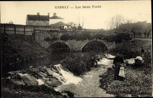 Ak Gannat Allier, Les deux Ponts