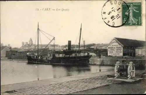 Ak Caen Calvados, Les Quais