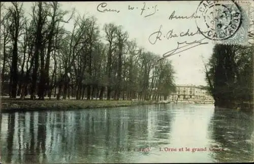 Ak Caen Calvados, L'Orne et le Grand Cours