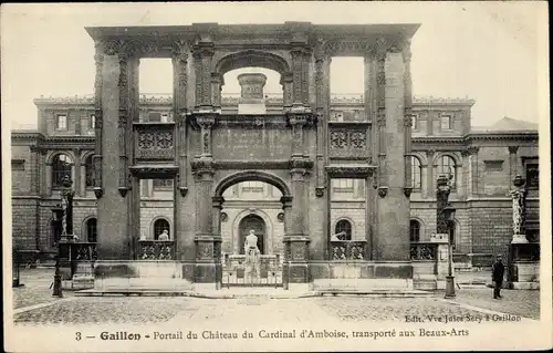 Ak Gaillon Eure, Chateau du Cardinal d'Amboise, Portail