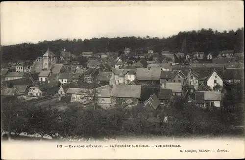 Ak La Ferriere sur Risle Eure, Vue générale