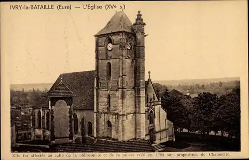 Ak Ivry la Bataille Eure, Eglise