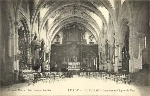 Ak Figeac Lot, Eglise du Puy, interieur