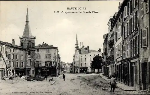 Ak Craponne Haute Loire, La Grande Place