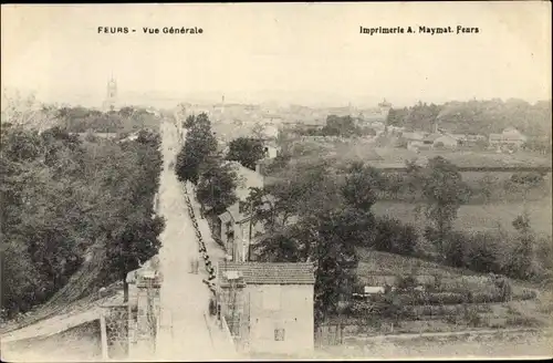 Ak Feurs Loire, Vue générale, Imprimerie A. Maymat