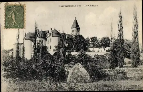 Ak Pommiers Loire, Chateau