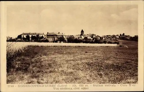 Ak Rozier Cotes d'Aurec Loire, Vue générale cote ouest