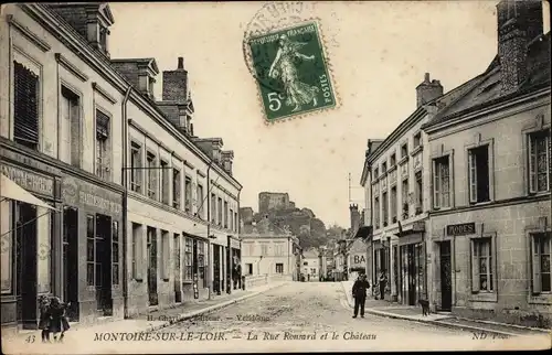 Ak Montoire sur le Loir, La Rue Ronsard et le Château