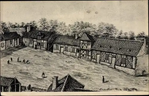 Künstler Ak Montdoubleau Loir-et-Cher, Place du Patis, 1860