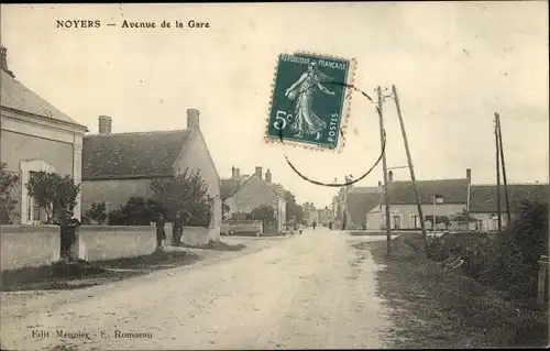 Ak Noyers Loir-et-Cher, Avenue de la Gare