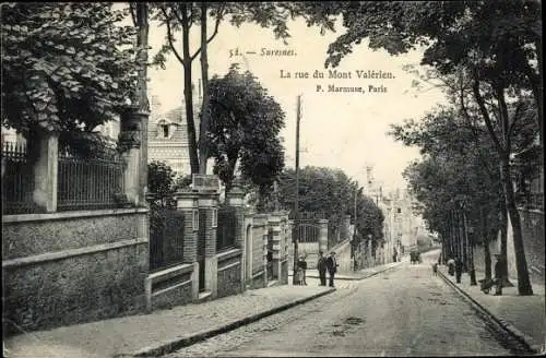 Ak Suresnes, La rue du Mont Válerien