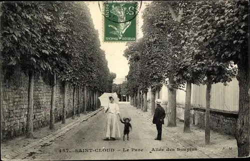 Ak St. Cloud Hauts de Seine, Le Parc, Allée des Soupirs