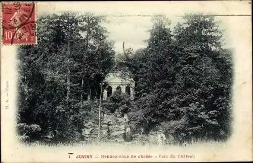 Ak Juvisy Essonne, Rendezvous de chasse, Parc du Château