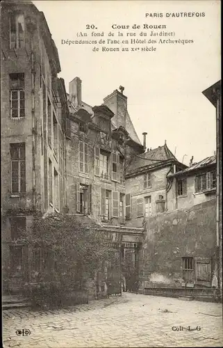 Ak Paris VI., Cour de Rouen, Rue du Jardinet, Hotel des Archeveques