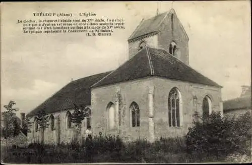 Ak Tréloup Aisne, Vue de l'Église