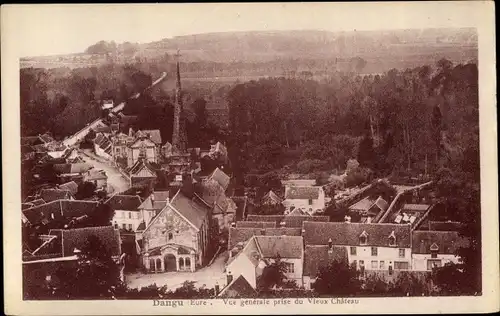 Ak Dangu Eure, Vue générale prise du Chateau