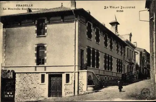 Ak Pradelle Haute Loire, Nouvelle Ecole Communale