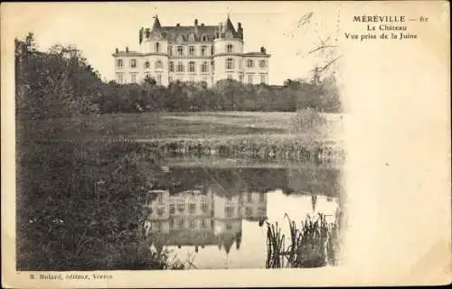 Ak Méréville Essonne, Le Château, Vue prise de la Juine