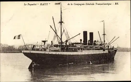 Ak Paquebot Haiti, CGT, Dampfschiff